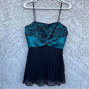 Baby doll  Black and Teal Lace top